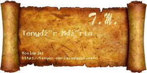 Tenyér Mária névjegykártya